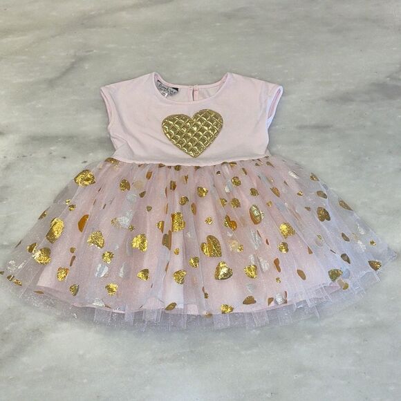 Pippa & Julie Other - Pippa & Julie Toule & Metallic Hearts Fancy Party Dress